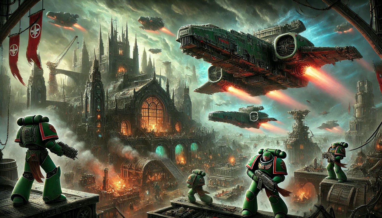 Defensive Blood Wolves deployment on the Forge World Lukitar.