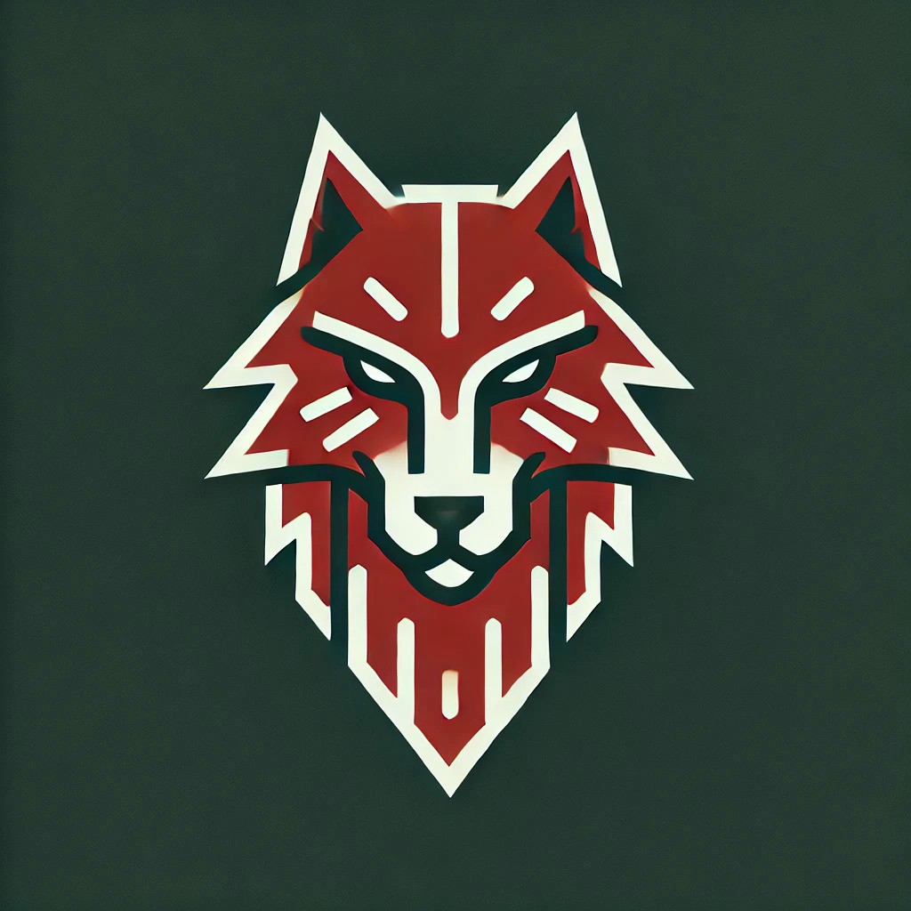 A banner with the Blood Wolves stylised symbol on a green background.