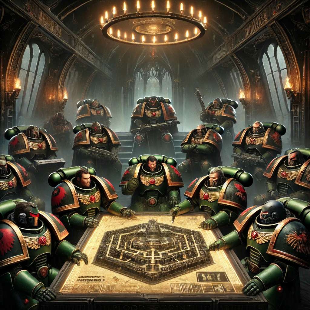 A strike-planning session of the Blood Wolves.
